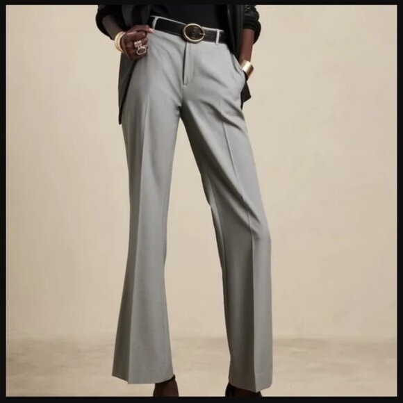 Banana Republic Factory Giovana Sculpted Bootcut Trousers Pants 8P NWOT Gray - Picture 1 of 14